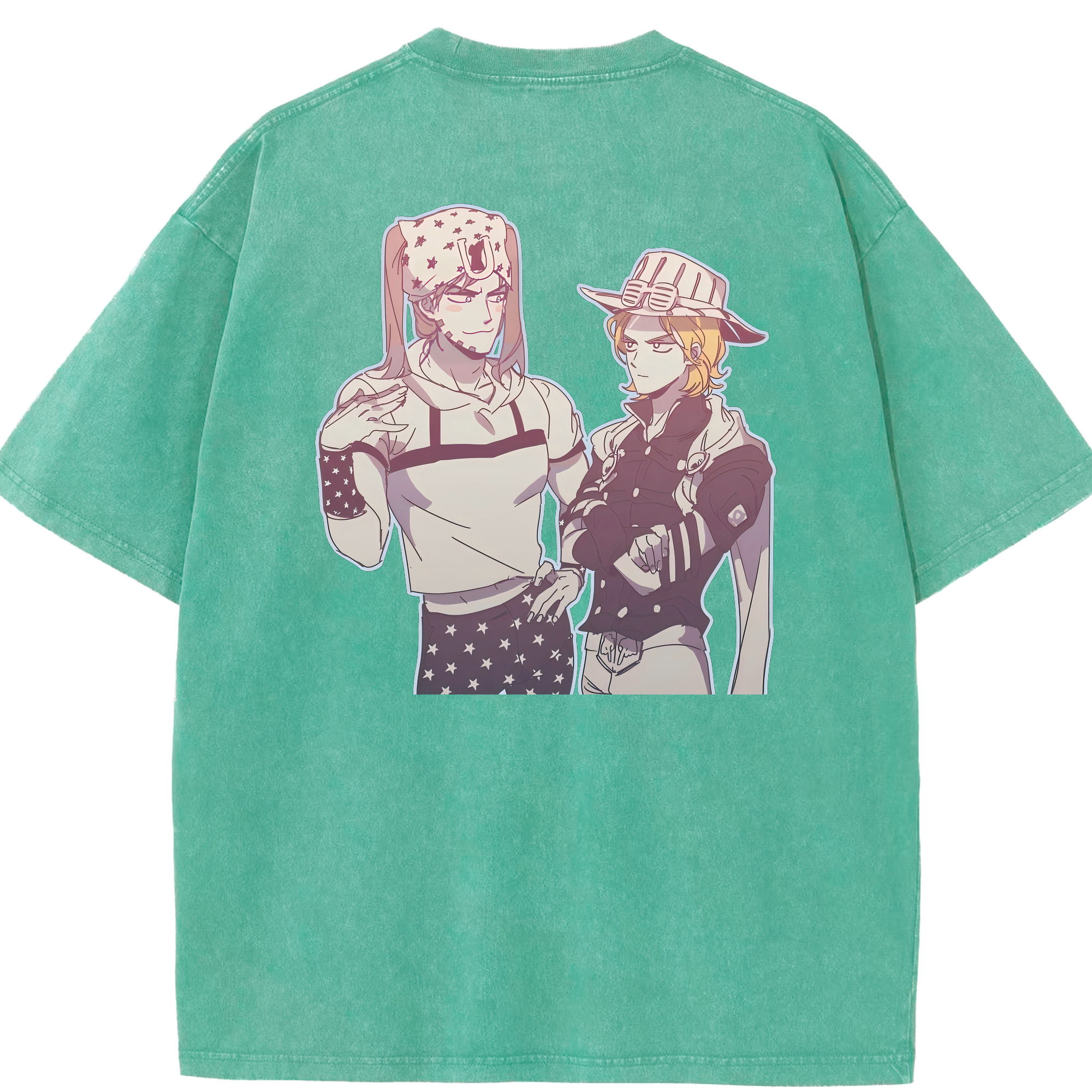 （画像用） ジョジョの奇妙な冒険 JoJo's Bizarre Adventure 綿100% ヴィンテージ風 半袖Tシャツ（背面プリント）